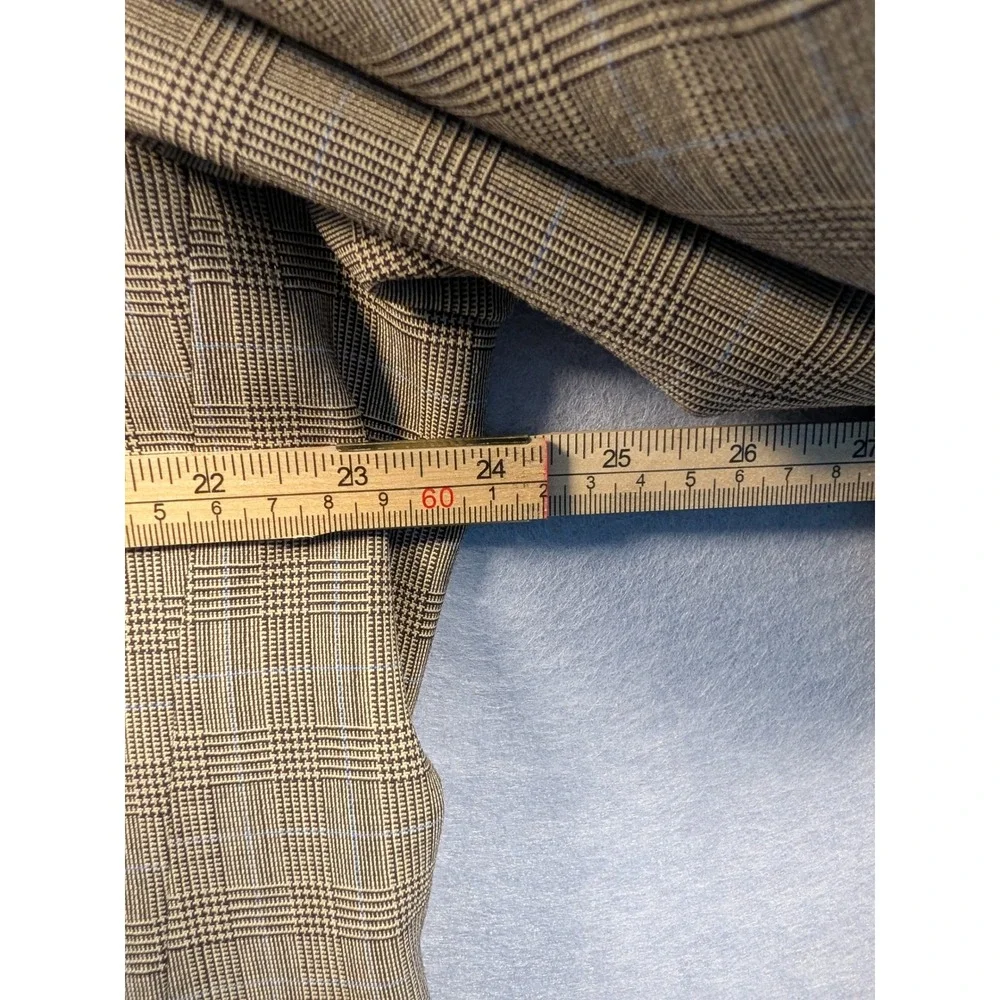 Corbin Suit Mens 48W 42L Tan Glen Plaid 100% Wool 2pc 90s Vintage NWT Defect